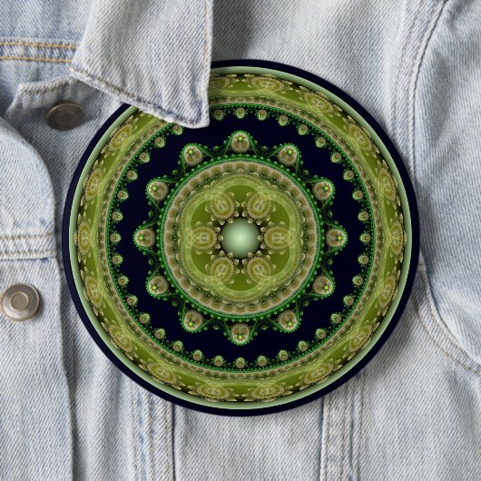 Ornament met oosterse heilige ronde button 6,0 cm (In situ)