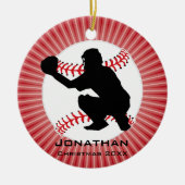 Ornament met persoonlijke honkbal (Catcher) (Voorkant)