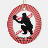 Ornament met persoonlijke honkbal (Catcher) (Links)