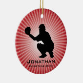 Ornament met persoonlijke honkbal (Catcher) (Rechts)