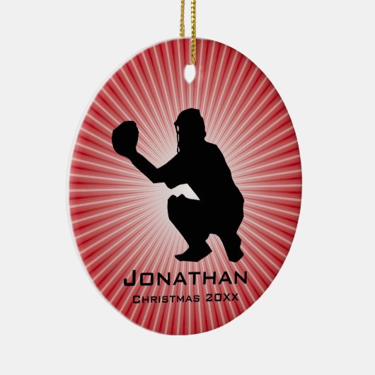 Ornament met persoonlijke honkbal (Catcher) (Rechts)