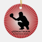 Ornament met persoonlijke honkbal (Catcher) (Voorkant)