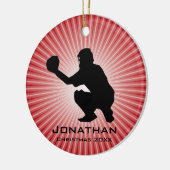 Ornament met persoonlijke honkbal (Catcher) (Links)