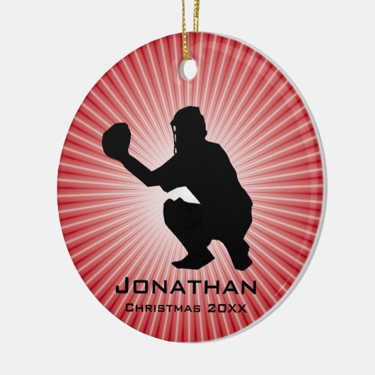 Ornament met persoonlijke honkbal (Catcher) (Links)