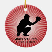 Ornament met persoonlijke honkbal (Catcher) (Achterkant)