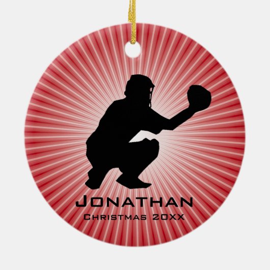 Ornament met persoonlijke honkbal (Catcher) (Achterkant)