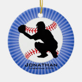 Ornament met persoonlijke honkbal (Catcher) (Voorkant)