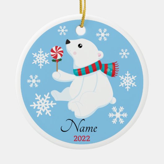 Ornament met poolberen kerstbomen (Voorkant)