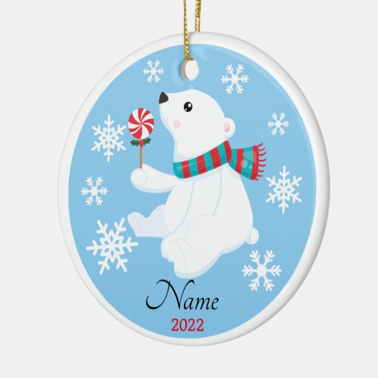 Ornament met poolberen kerstbomen (Links)