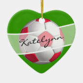 Ornament met rode en groene Voetballen kerstbomen (Voorkant)