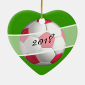 Ornament met rode en groene Voetballen kerstbomen (Achterkant)