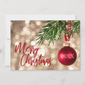 Ornament met rode kerstbomen feestdagenkaart (Voorkant)