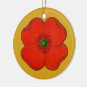 Ornament met rode papaverbloem (Links)