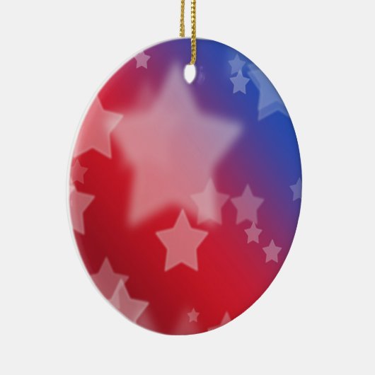 Ornament met rode witte en blauwe sterren (Rechts)