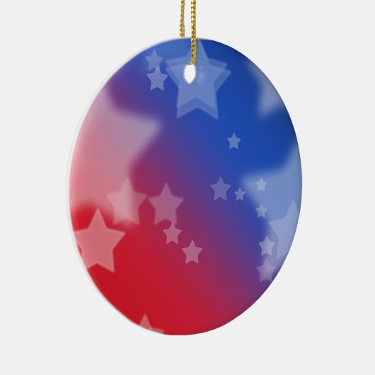 Ornament met rode witte en blauwe sterren (Rechts)