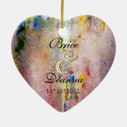 Ornament met roze mist champagne Wedding for (Achterkant)