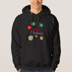 Ornament met snowflakes voor fijne kerst zwart hoodie