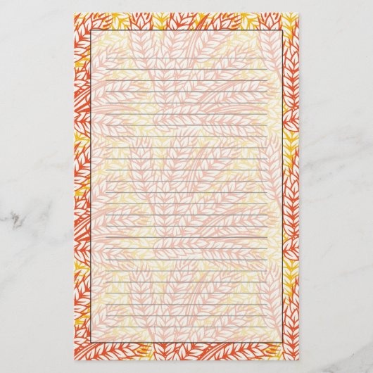 Ornament met tarweoren briefpapier (Voorkant)
