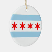 Ornament met vlag van Chicago, Illinois (Rechts)