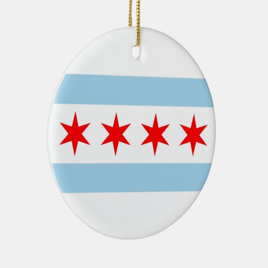 Ornament met vlag van Chicago, Illinois (Rechts)