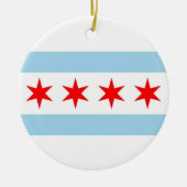 Ornament met vlag van Chicago, Illinois (Voorkant)
