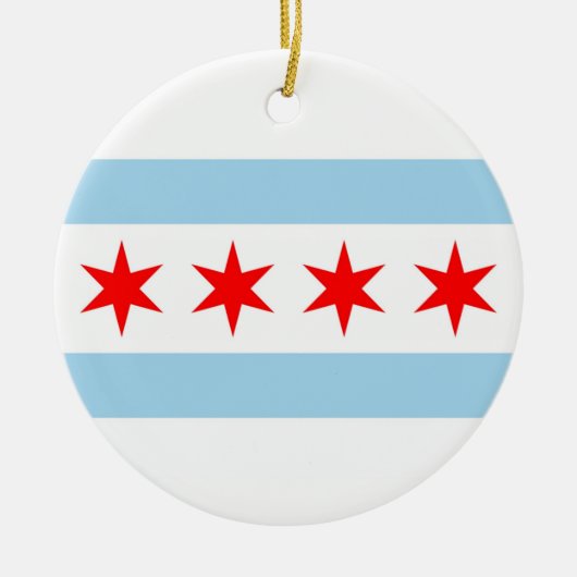 Ornament met vlag van Chicago, Illinois (Voorkant)