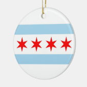 Ornament met vlag van Chicago, Illinois (Links)