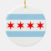 Ornament met vlag van Chicago, Illinois (Achterkant)