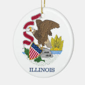 Ornament met vlag van Illinois (Links)