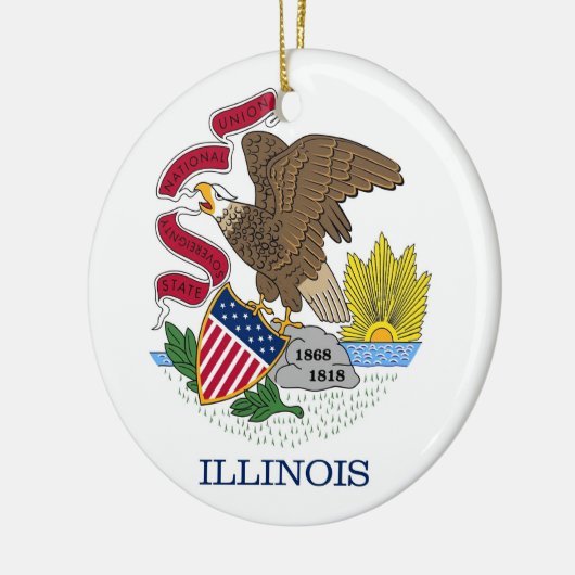 Ornament met vlag van Illinois (Links)