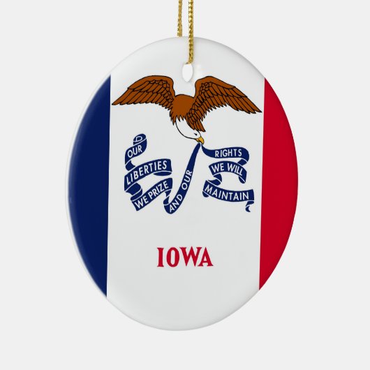 Ornament met vlag van Iowa (Rechts)