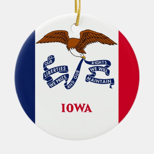 Ornament met vlag van Iowa (Voorkant)