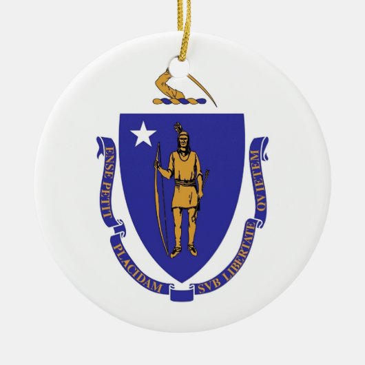 Ornament met vlag van Massachusetts (Voorkant)