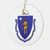Ornament met vlag van Massachusetts (Links)