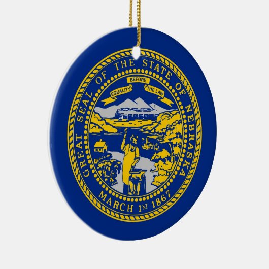 Ornament met vlag van Nebraska (Rechts)