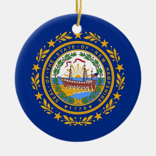 Ornament met vlag van New Hampshire (Voorkant)