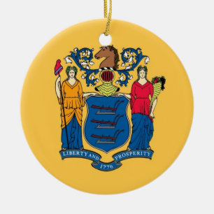 Ornament met vlag van New Jersey