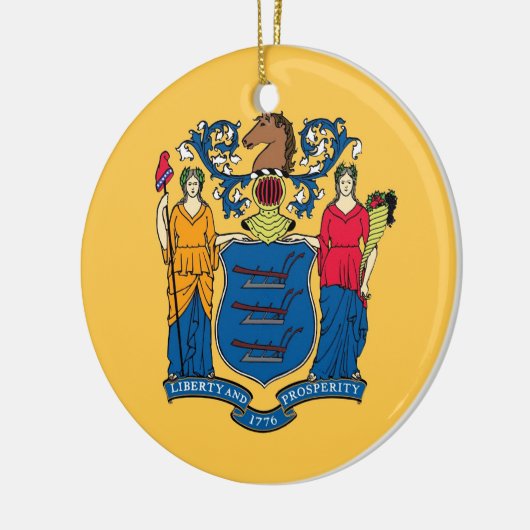 Ornament met vlag van New Jersey (Links)
