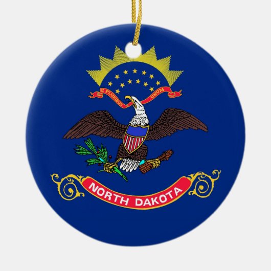 Ornament met vlag van North Dakota (Voorkant)