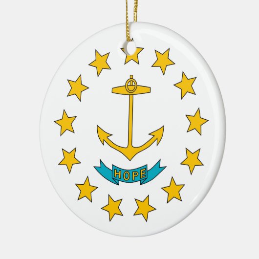 Ornament met vlag van Rhode Island (Links)