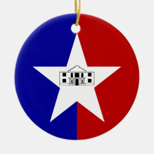 Ornament met vlag van San Antonio, VS