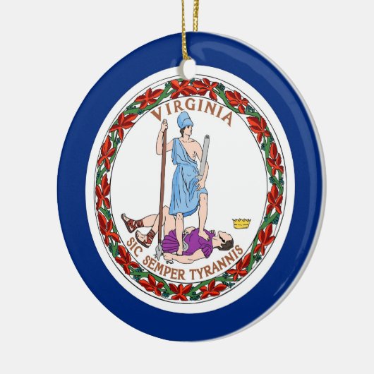Ornament met vlag van Virginia (Links)