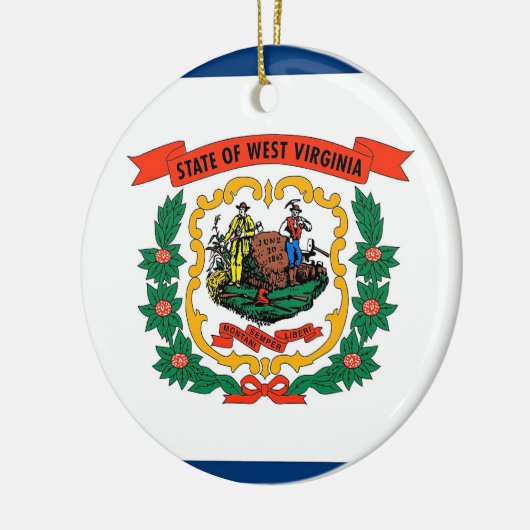 Ornament met vlag van West Virginia (Links)