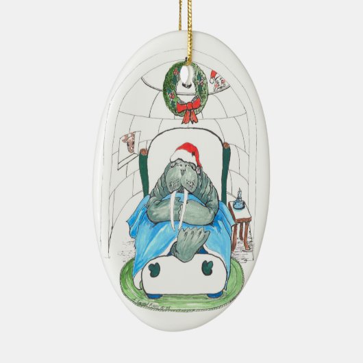 Ornament met witte kerst Wildlife Oval Tree (Rechts)