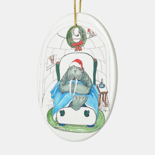 Ornament met witte kerst Wildlife Oval Tree (Links)