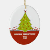 Ornament met witte kerstbomen (Rechts)