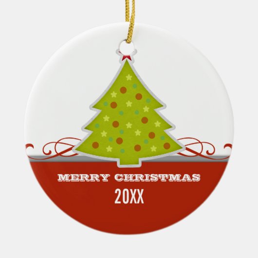 Ornament met witte kerstbomen (Voorkant)