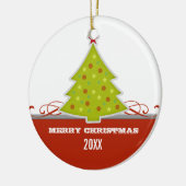 Ornament met witte kerstbomen (Links)