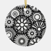 Ornament met zwarte en witte florale oplossing (Voorkant)