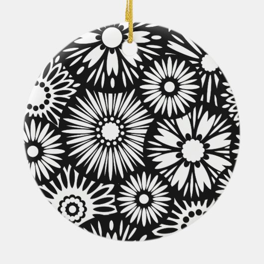 Ornament met zwarte en witte florale oplossing (Achterkant)